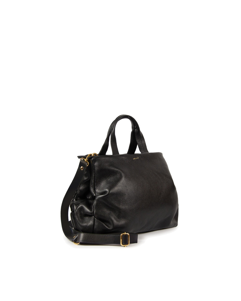 Bolsa Plissé Couro Adô Cor Preto