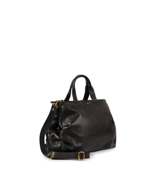 Bolsa Plissé Couro Adô Cor Preto