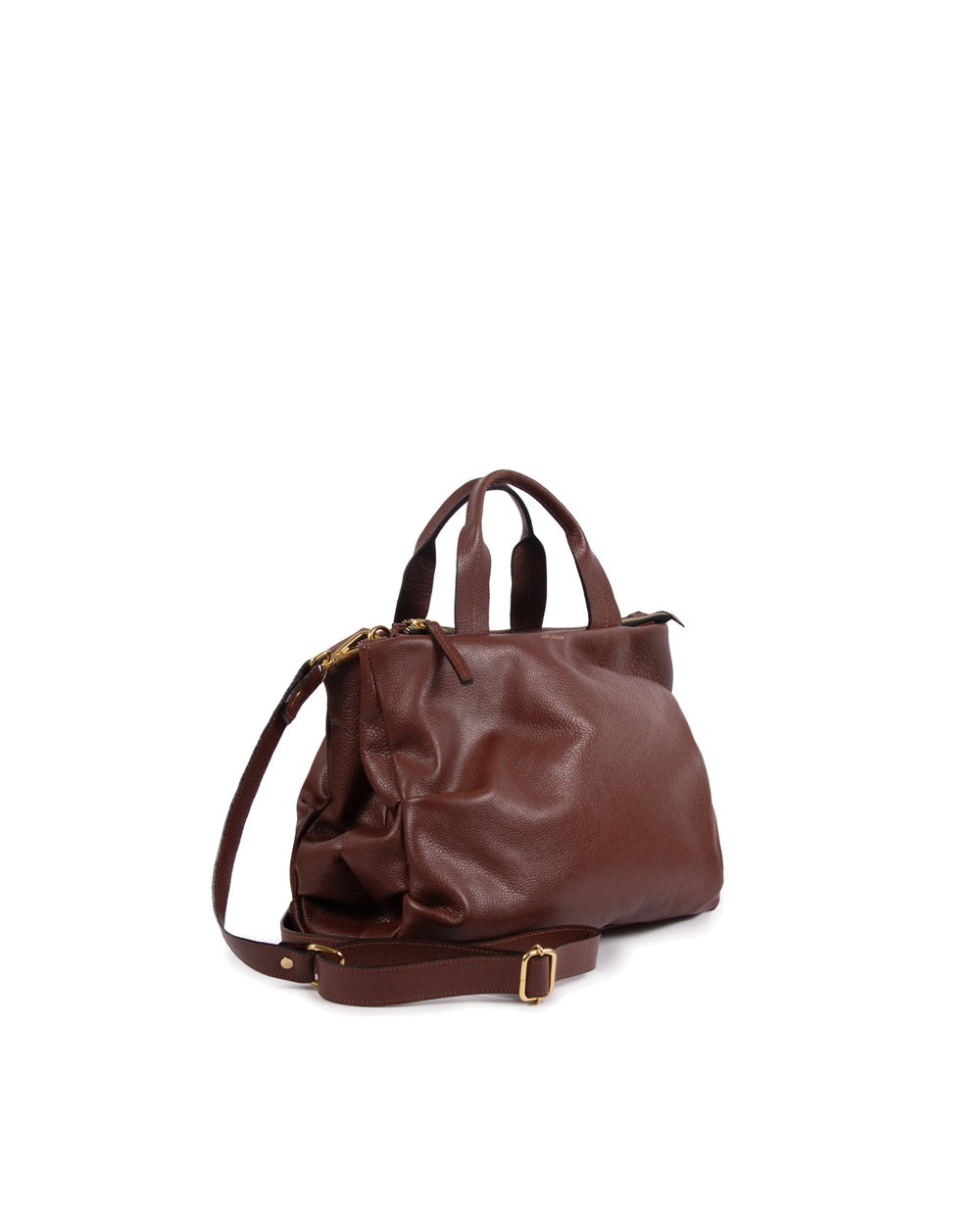 Bolsa Plissé Couro Adô Cor Marrom Cacau