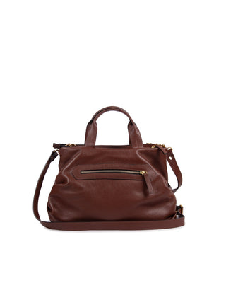 Bolsa Plissé Couro Adô Cor Marrom Cacau