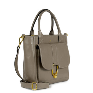 Bolsa Nina Couro Adô Cor Cinza Fendi