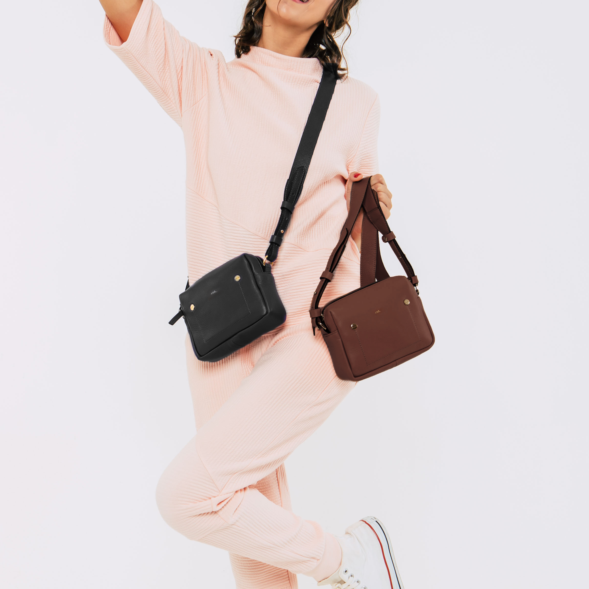 Bolsa Block Mini Couro Adô Cor Marrom Cacau