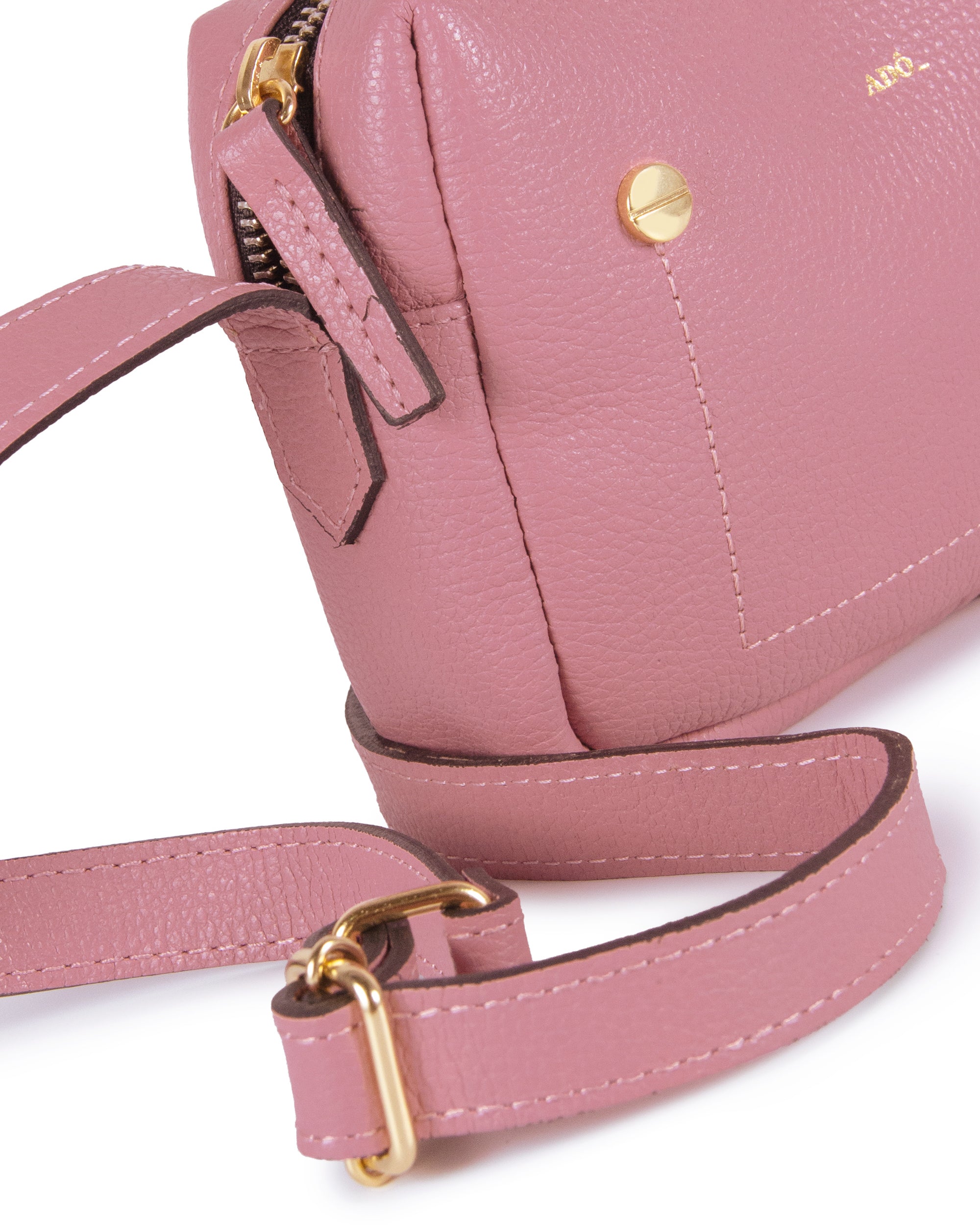 Bolsa Block Mini Essencial Couro Adô Cor Rosa Mauve
