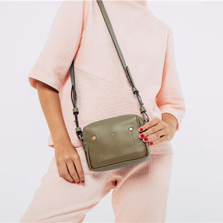 Bolsa Block Mini Couro Adô Cor Cinza Fendi