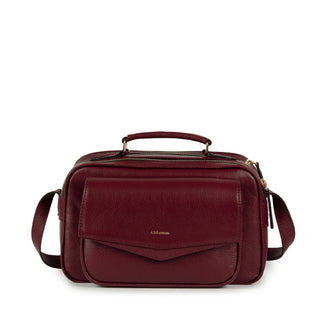 BOLSA BRICK E - MEDIA COURO ADÔ COR FRAMBOESA