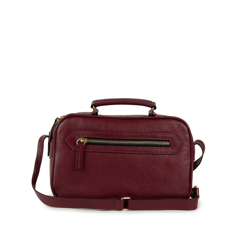 BOLSA BRICK E - MEDIA COURO ADÔ COR FRAMBOESA