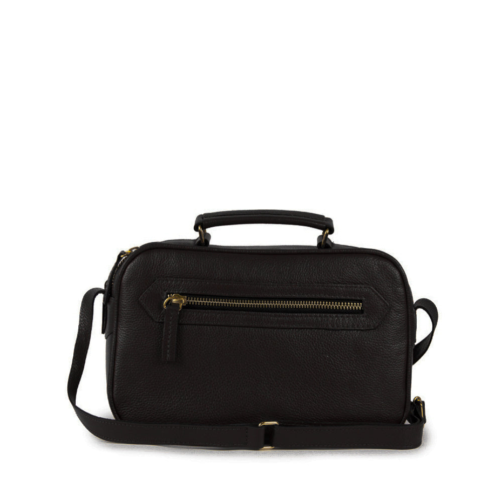 BOLSA BRICK E MEDIA COURO ADÔ COR PRETO