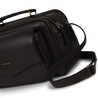 BOLSA BRICK E MEDIA COURO ADÔ COR PRETO