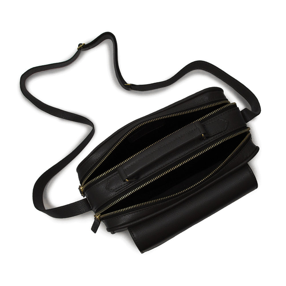 BOLSA BRICK E MEDIA COURO ADÔ COR PRETO