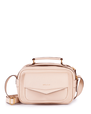 Bolsa Brick Pequena Essencial Couro Adô Cor Creme Brulee - ADÔ