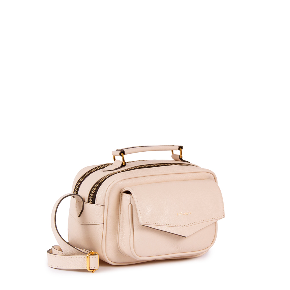 Bolsa Brick Pequena Essencial Couro Adô Cor Creme Brulee