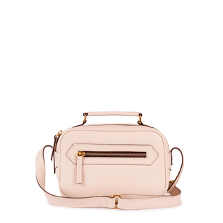 Bolsa Brick Pequena Essencial Couro Adô Cor Creme Brulee - ADÔ