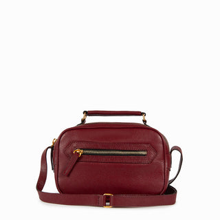 BOLSA BRICK E - PEQUENA COURO ADÔ COR FRAMBOESA