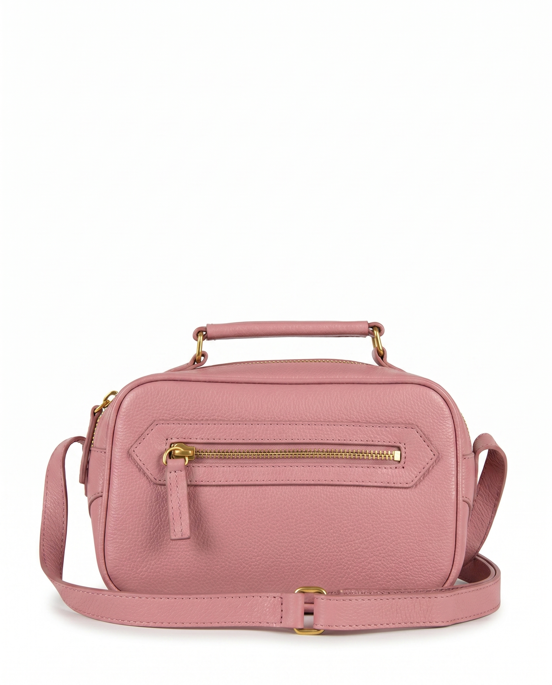 Bolsa Brick Pequena Essencial Couro Adô Cor Rosa Mauve