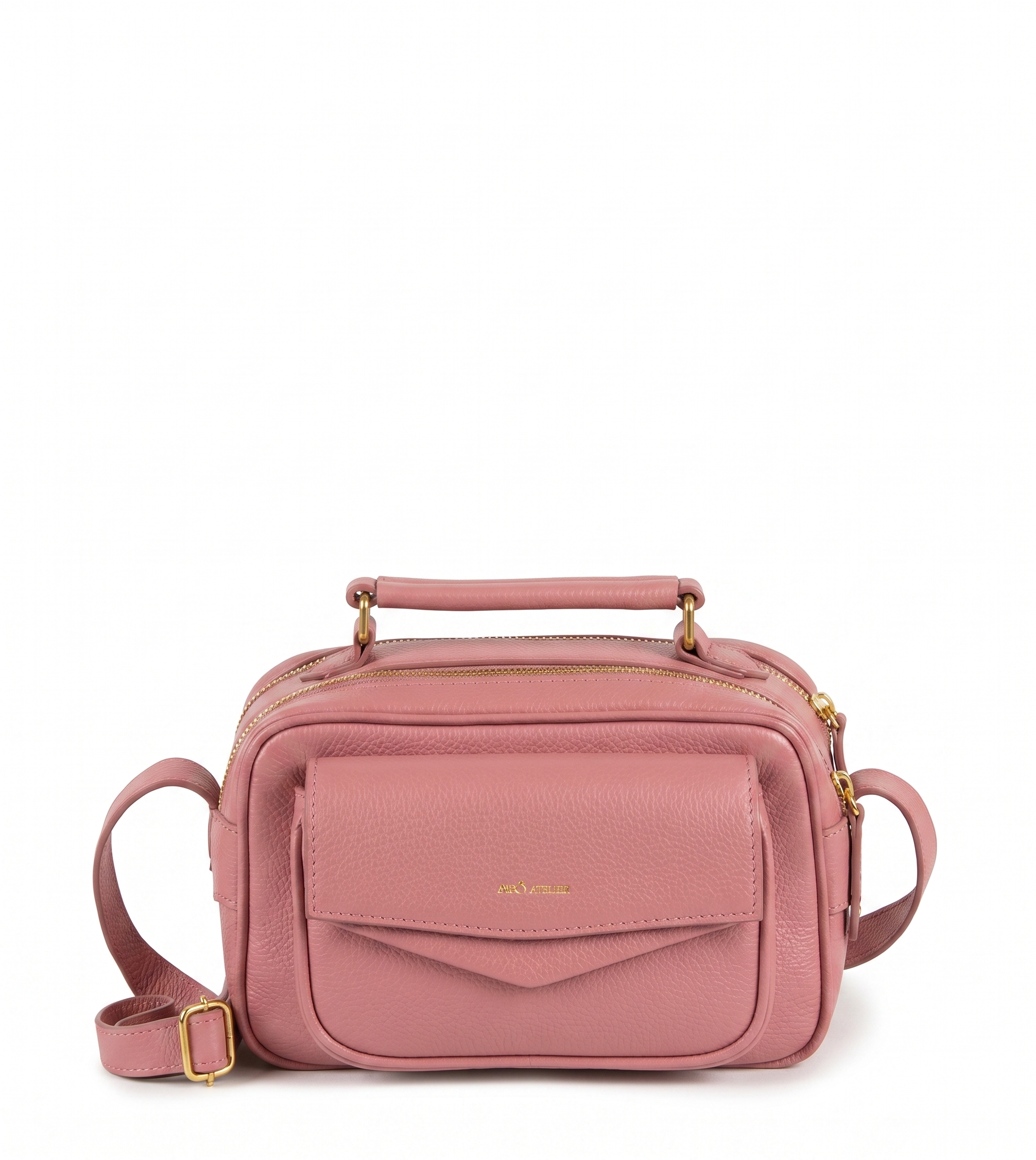 Bolsa Brick Pequena Essencial Couro Adô Cor Rosa Mauve