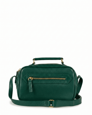 Bolsa Brick Pequena Essencial Couro Adô Cor Verde Noturno - ADÔ
