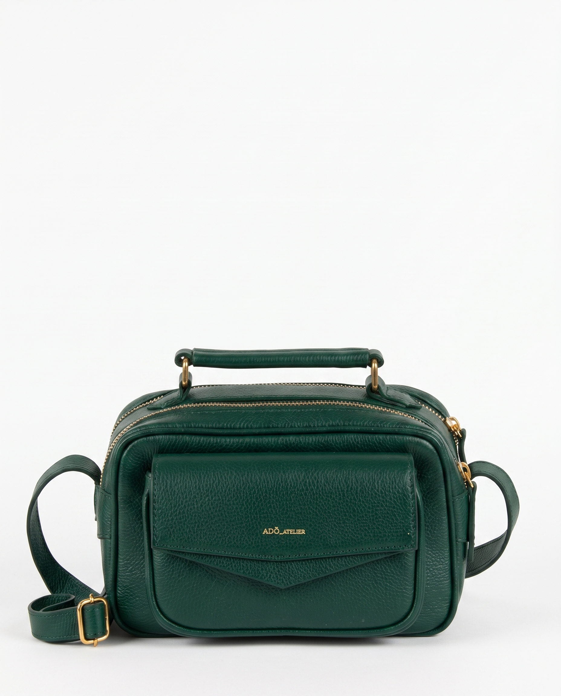 Bolsa Brick Pequena Essencial Couro Adô Cor Verde Noturno