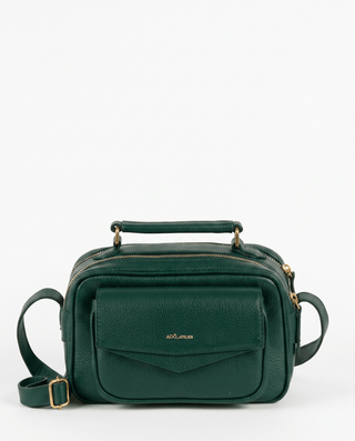 Bolsa Brick Pequena Essencial Couro Adô Cor Verde Noturno - ADÔ