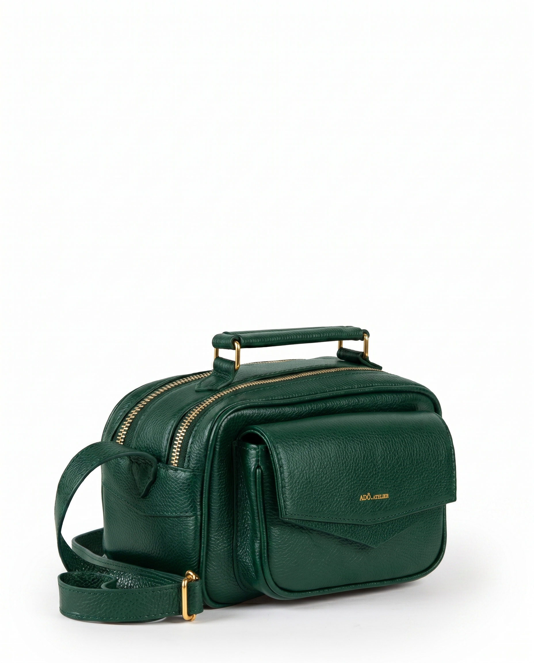 Bolsa Brick Pequena Essencial Couro Adô Cor Verde Noturno