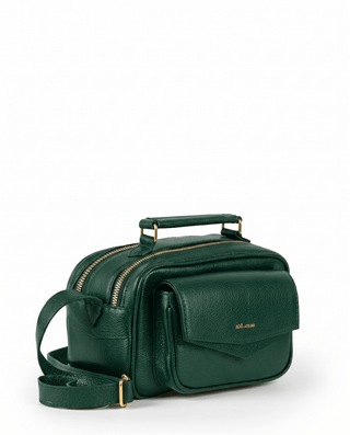 Bolsa Brick Pequena Essencial Couro Adô Cor Verde Noturno - ADÔ