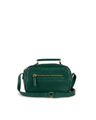 Bolsa Brick Pequena Essencial Couro Adô Cor Verde Noturno