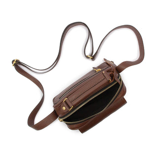 BOLSA BRICK E MINI COURO ADÔ COR MARROM CACAU