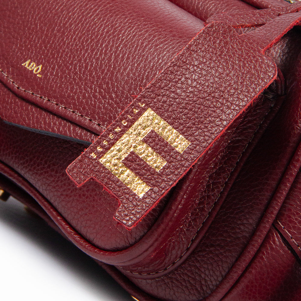 BOLSA BRICK E - PEQUENA COURO ADÔ COR FRAMBOESA