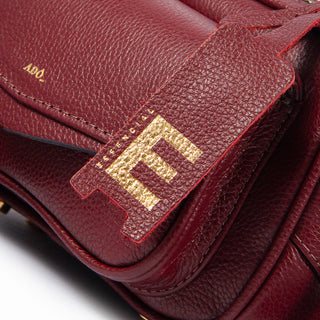 BOLSA BRICK E - PEQUENA COURO ADÔ COR FRAMBOESA