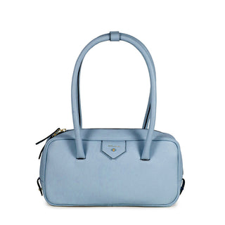 BOLSA CLA BAGUETE COURO ADÔ COR AZUL GLACIAL