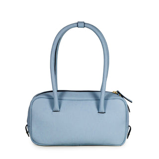 BOLSA CLA BAGUETE COURO ADÔ COR AZUL GLACIAL