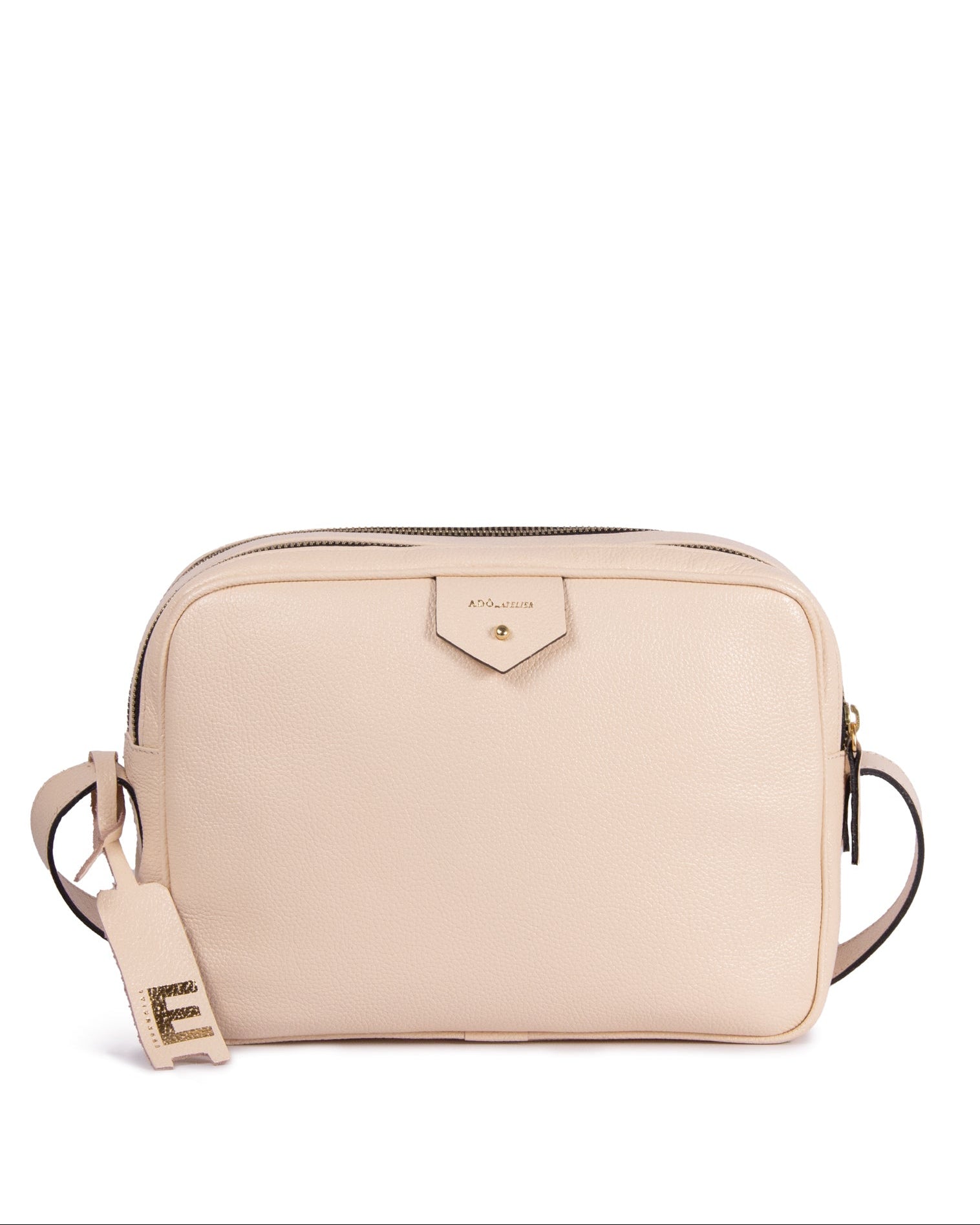 Bolsa Cla Media Essencial Couro Adô Cor Creme Brulee