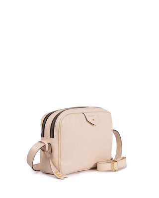 Bolsa Cla Media Essencial Couro Adô Cor Creme Brulee