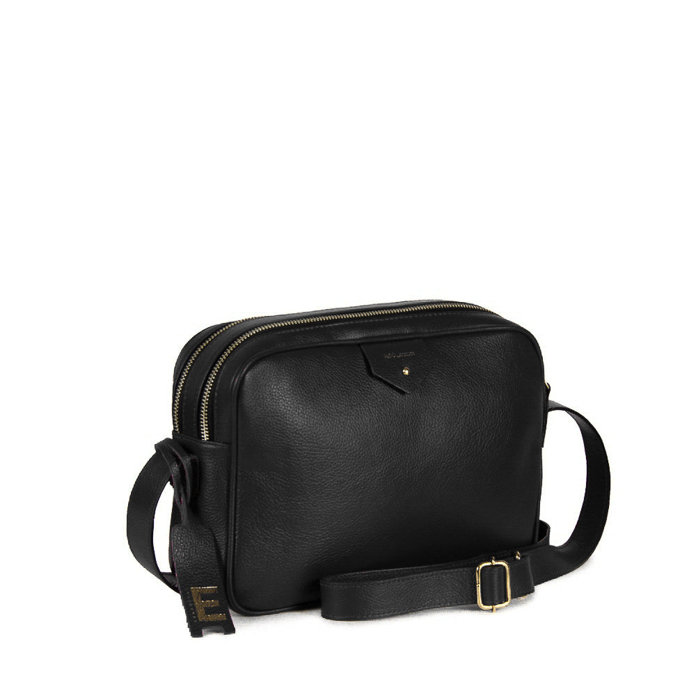 Bolsa Cla e Media Couro Adô Cor Preto