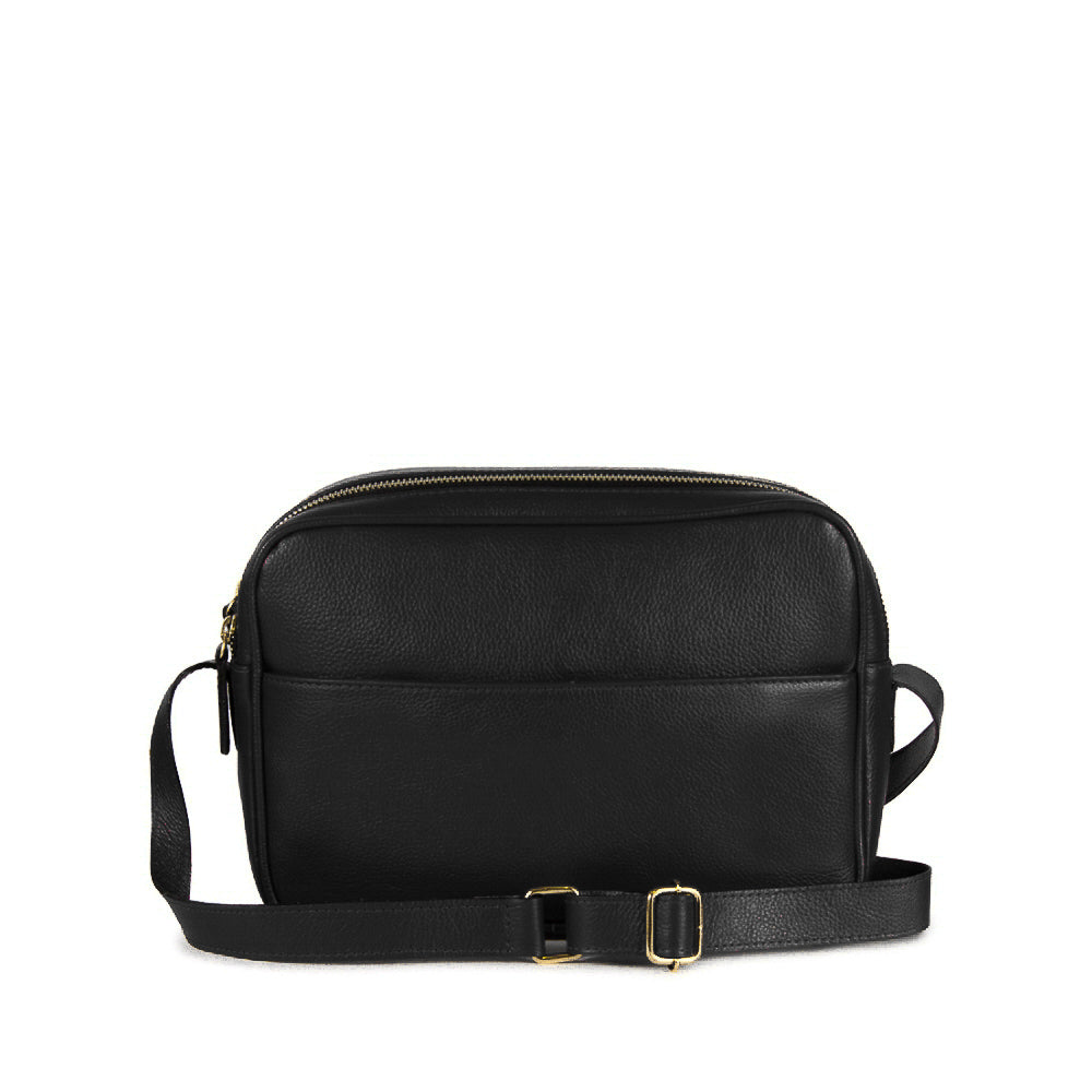 Bolsa Cla e Media Couro Adô Cor Preto