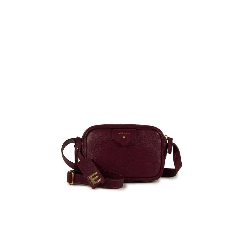 BOLSA CLA MINI E COURO ADÔ COR FRAMBOESA