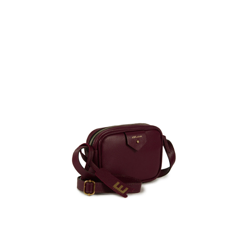 BOLSA CLA MINI E COURO ADÔ COR FRAMBOESA