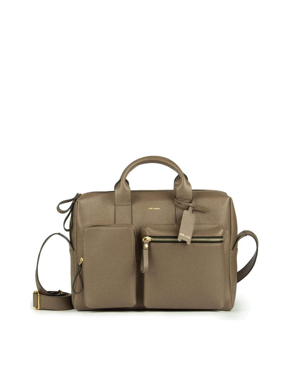 Bolsa Mka Media Couro Adô Cor Cinza Fendi