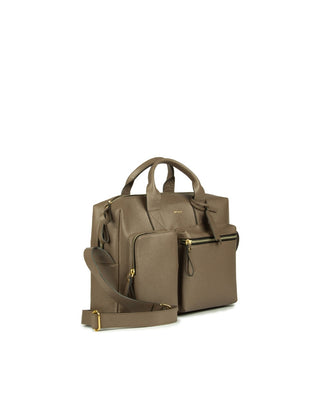 Bolsa Mka Media Couro Adô Cor Cinza Fendi