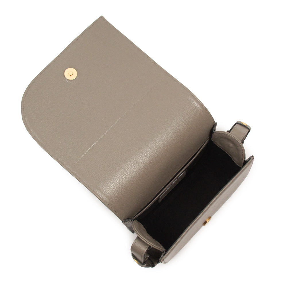 BOLSA CARTER COURO ADÔ COR CINZA FENDI