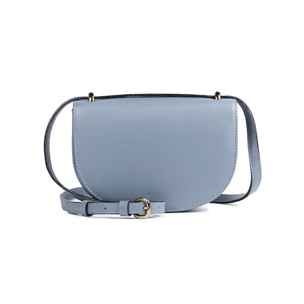 BOLSA OLI PEQUENA COURO ADÔ COR AZUL GLACIAL