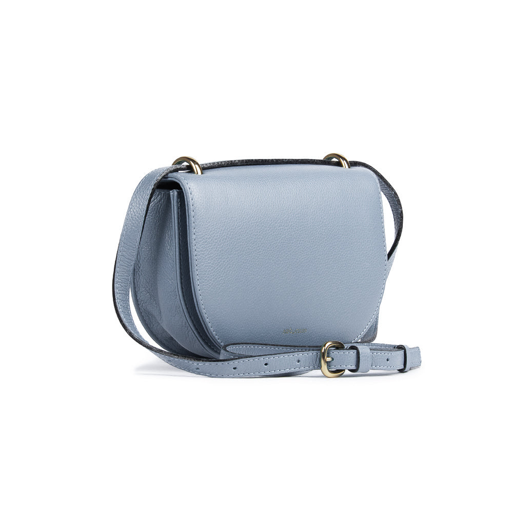 BOLSA OLI PEQUENA COURO ADÔ COR AZUL GLACIAL