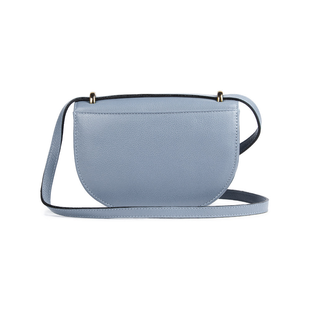 BOLSA OLI PEQUENA COURO ADÔ COR AZUL GLACIAL