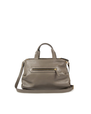 Bolsa Plissé Couro Adô Cor Cinza Fendi