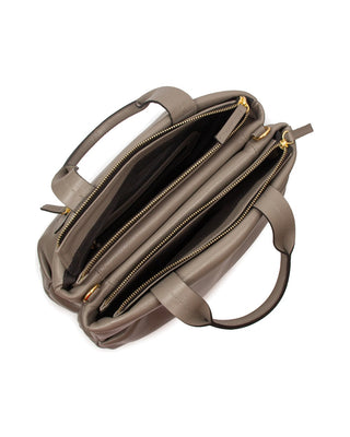 Bolsa Plissé Couro Adô Cor Cinza Fendi