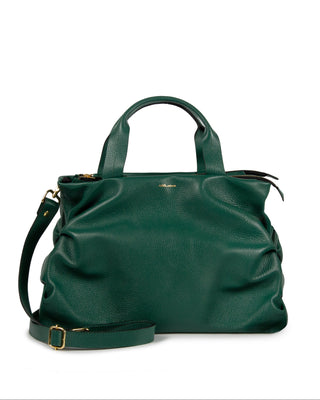 Bolsa Plissé Couro Adô Cor Verde Noturno