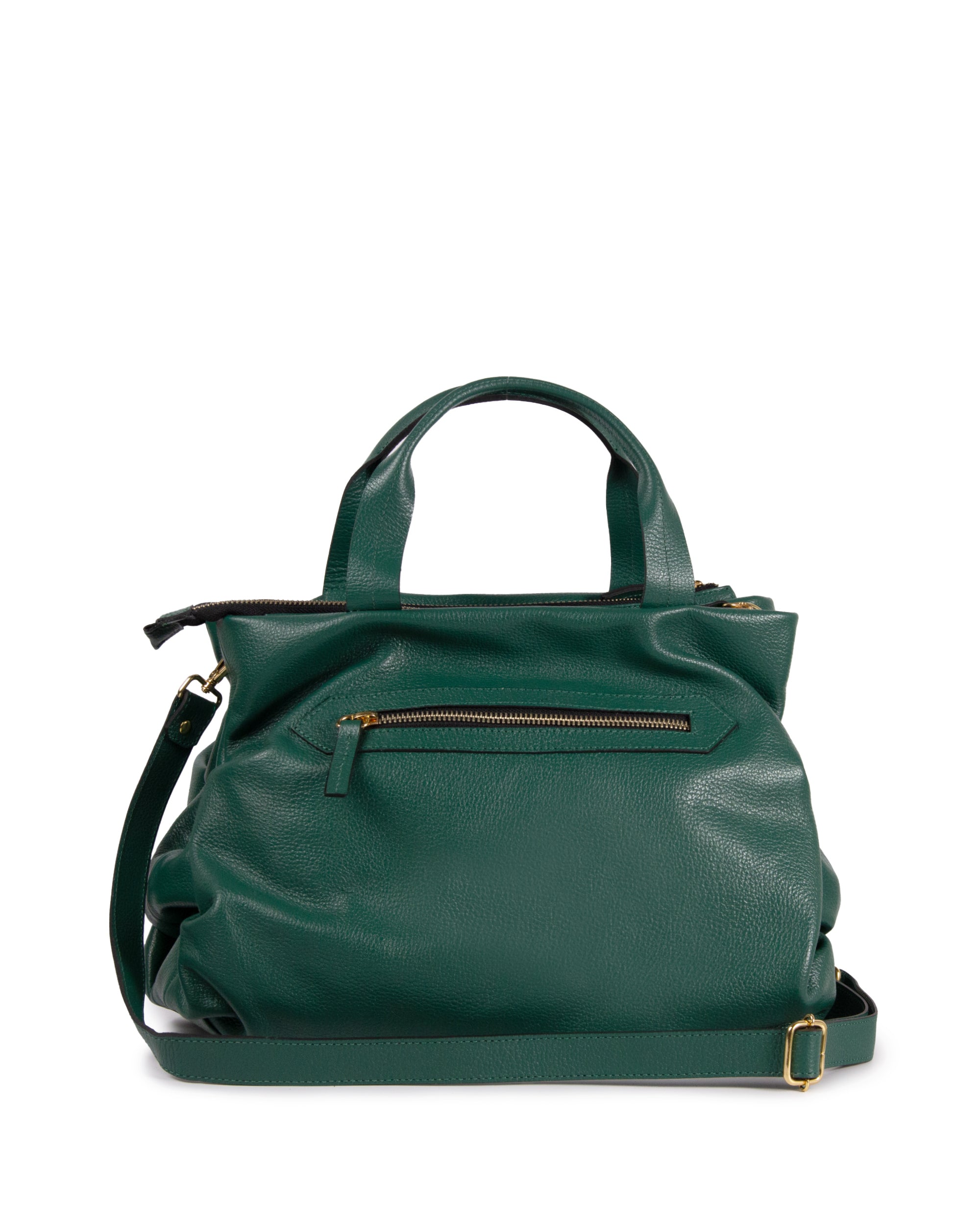 Bolsa Plissé Couro Adô Cor Verde Noturno