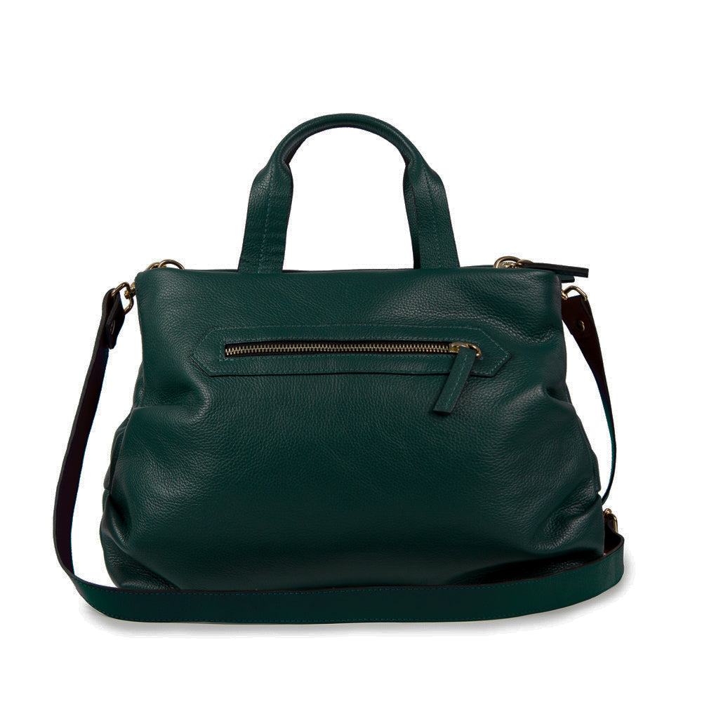 Bolsa Plissé Couro Adô Cor Verde Noturno