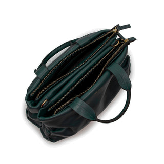 Bolsa Plissé Couro Adô Cor Verde Noturno