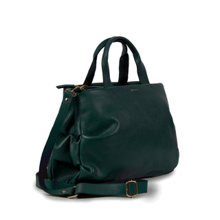 Bolsa Plissé Couro Adô Cor Verde Noturno