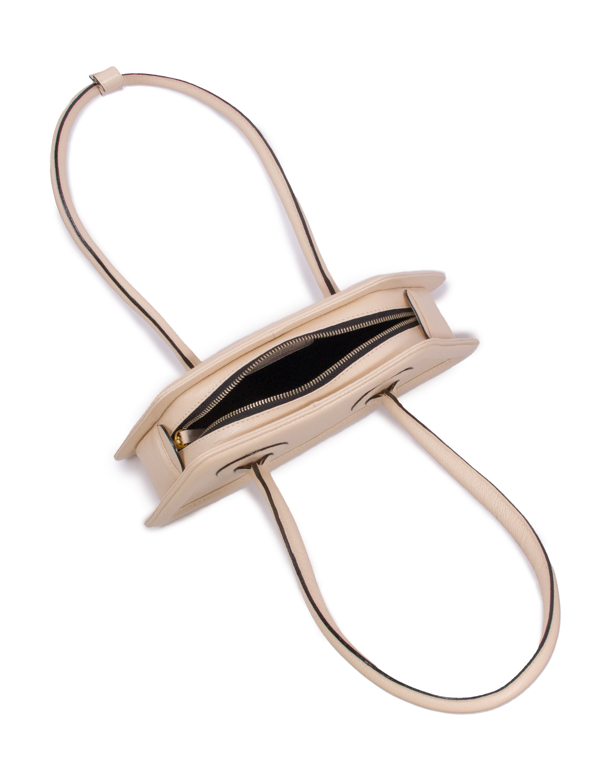 Bolsa Spaghetti Couro Adô Cor Creme Brulee